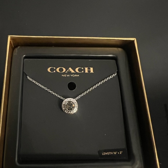 Coach Silver Logo Pendant Necklace - Picture 2 of 2